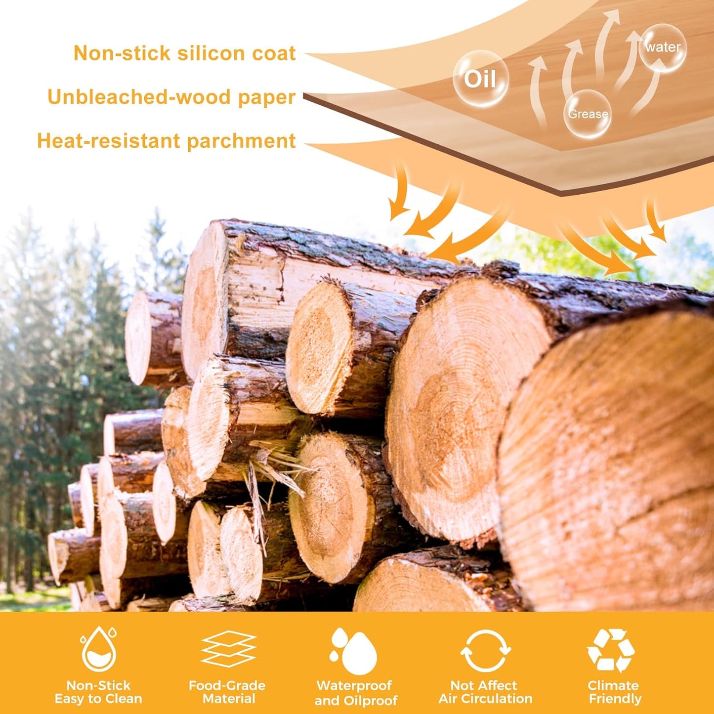 Air Fryer Paper Liners: 250Pcs Parchment Paper Sheets, Air Fryer Liner Disposable, Oilproof Waterproof Airfryer Basket Liner Square (6.5inch)