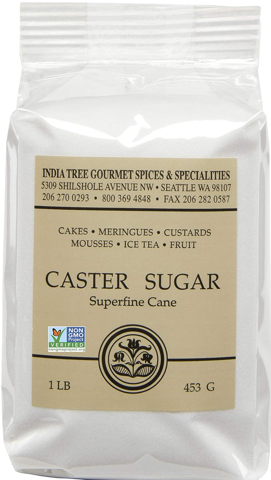India Tree Caster Sugar, 1 Pound (Pack of 6)