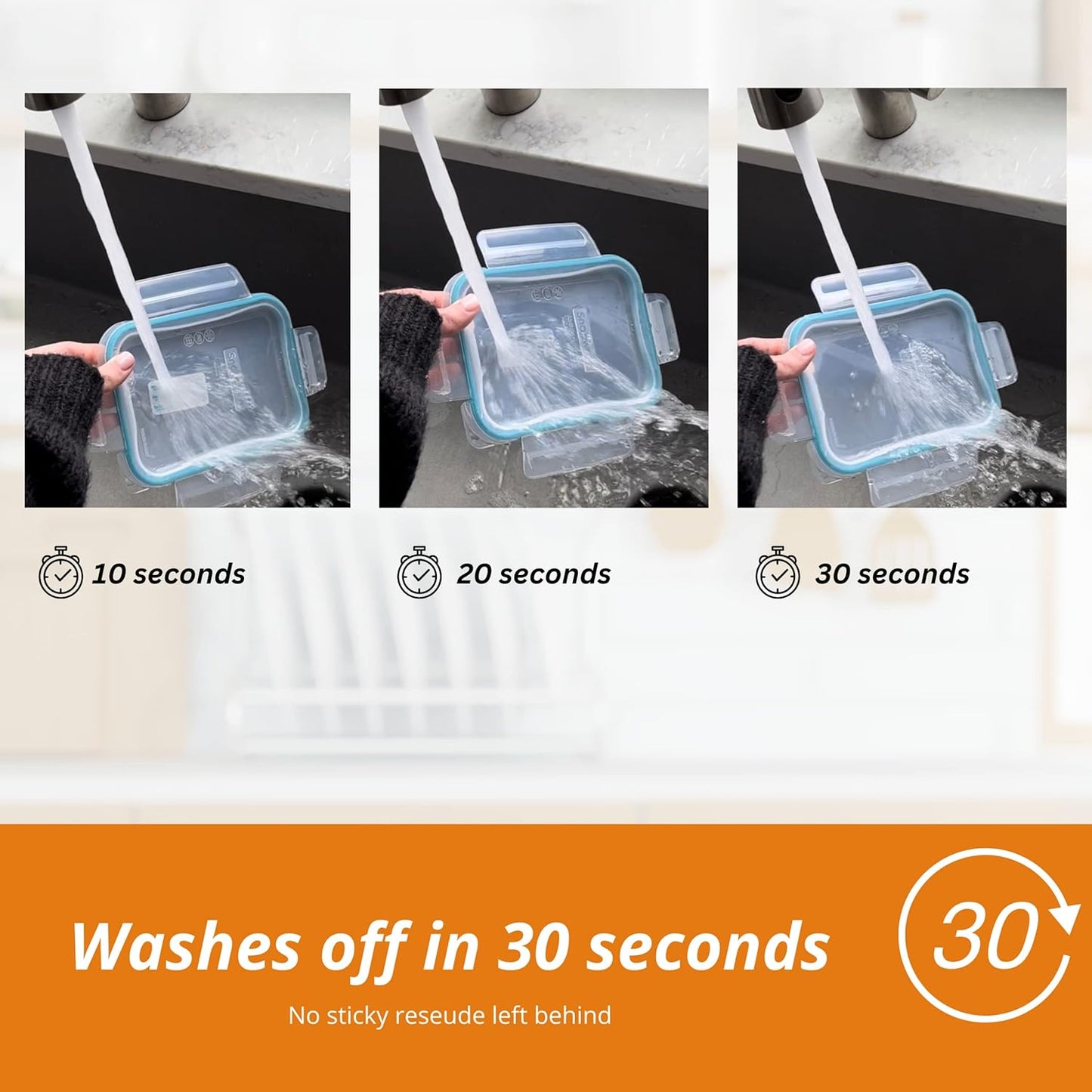 2x1 Dissolvable Food Labels, 250 Label Stickers, Bottle Labels for Storage Bins, Sticker Labels for Food containers, (250, Black)