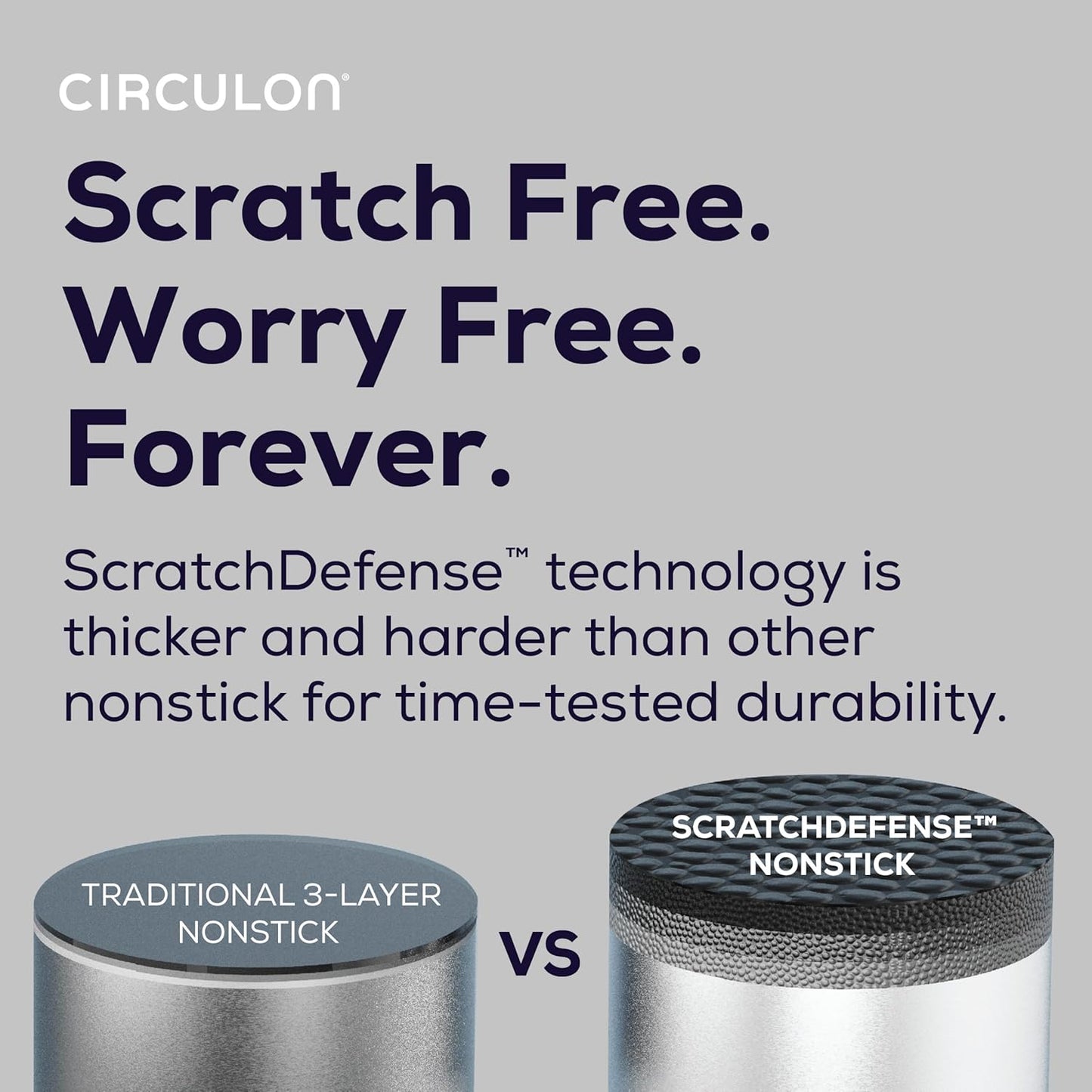 Circulon C1 Series Clad Stainless Steel with ScratchDefense Technology Cookware Nonstick Induction Frying Pans/Skillets, Metal Utensil Safe, 8.5 Inch and 10 Inch, Polished Stainless Steel