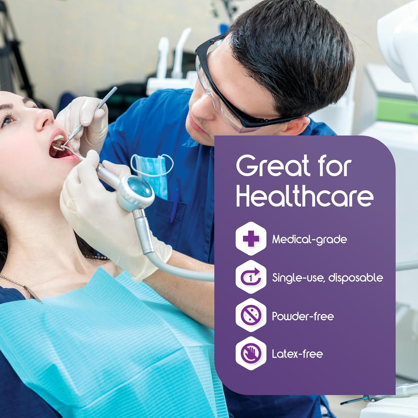 Inspire Exam Grade Powder & Latex Free Stretch Vinyl Gloves, Small, 100 Count