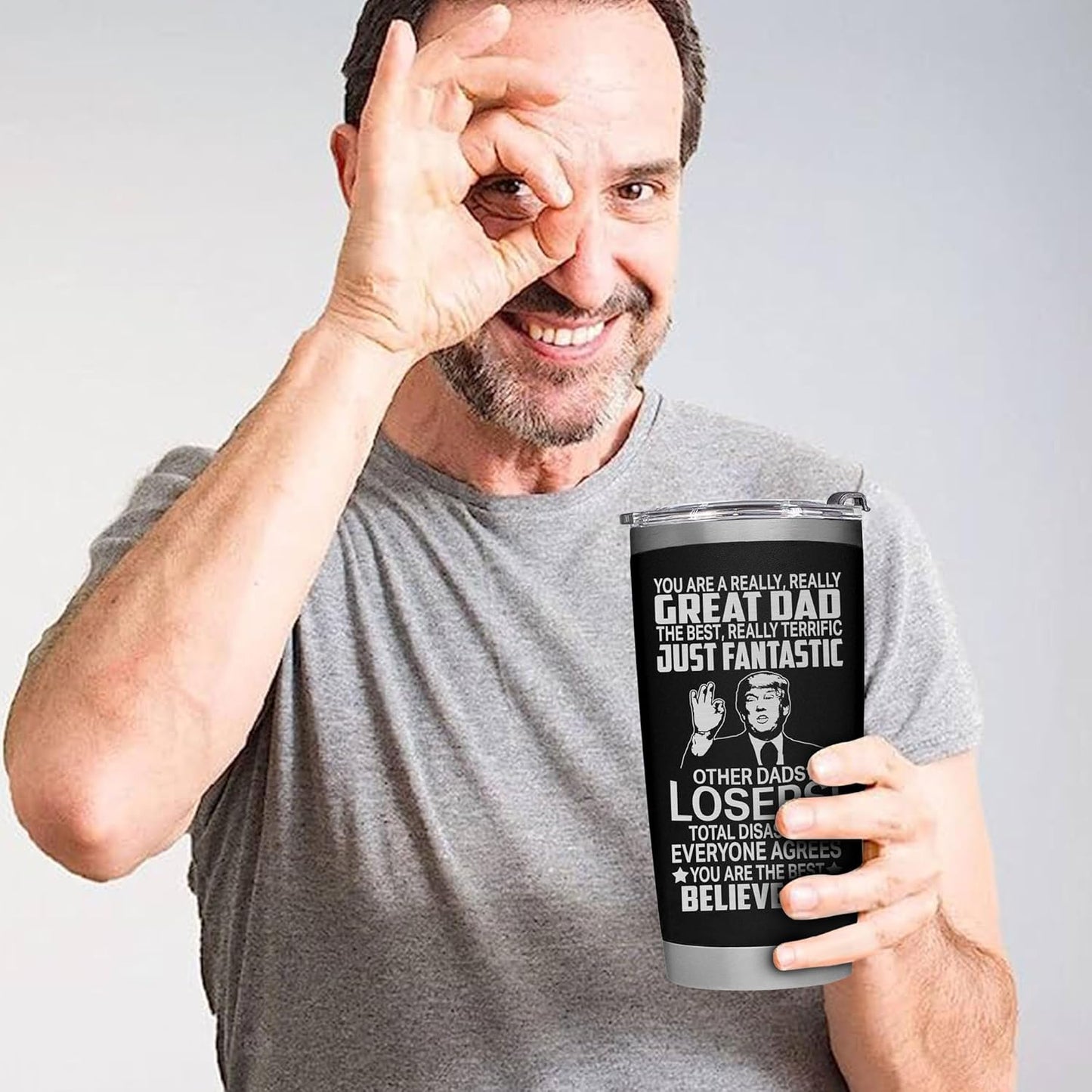 Father's Day Gifts for Dad from Daughter, Son, Wife - Dad Gifts for Fathers Day - Funny Present for Fathers on Birthday, Xmas - Insulated Stainless Steel Tumbler 20oz