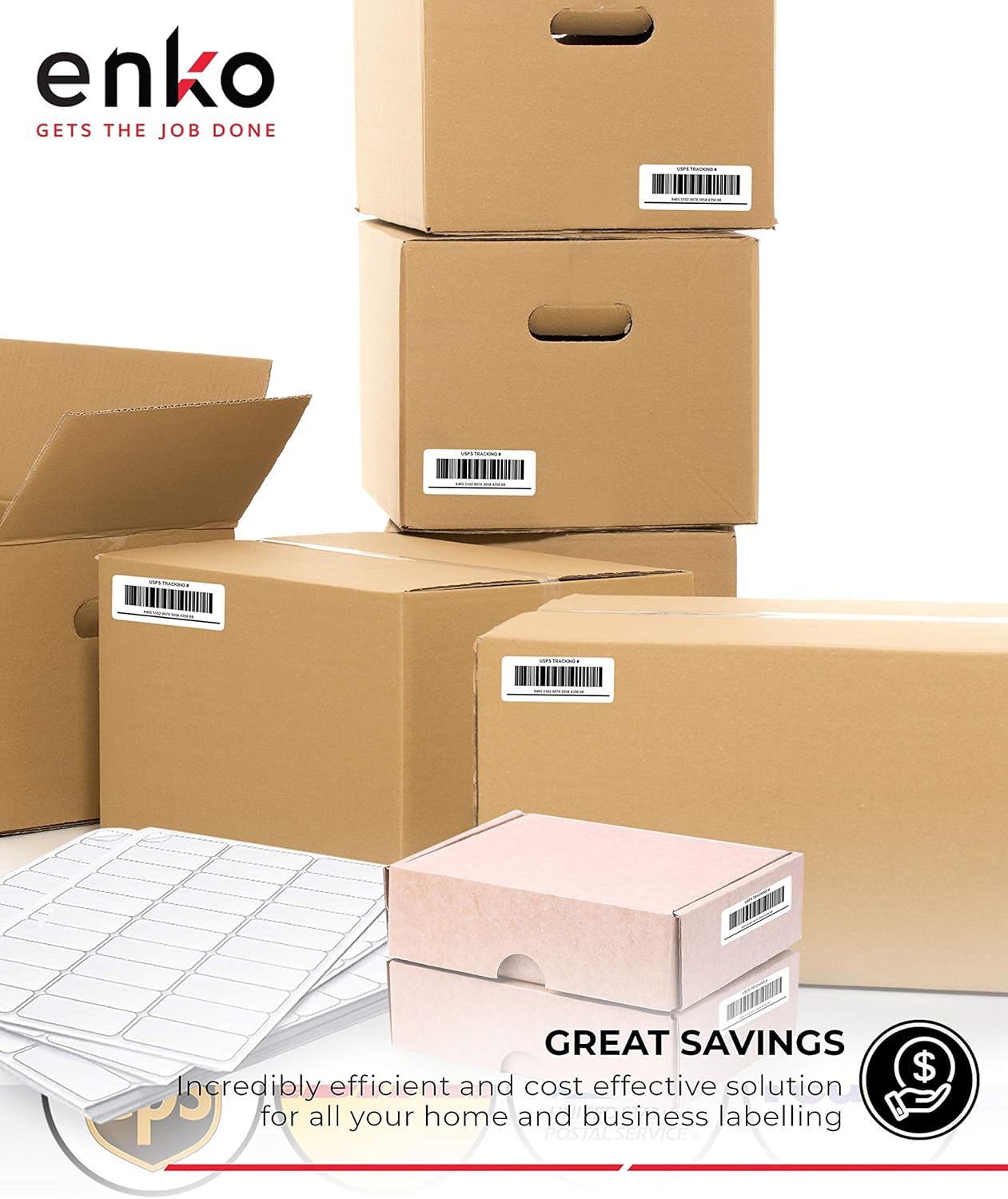 enKo - 2 x 4 Inch Label - White Blank - 10 Up Address Mailing Labels for Laser Inkjet Printer (900 Sheets, 9000 Labels)