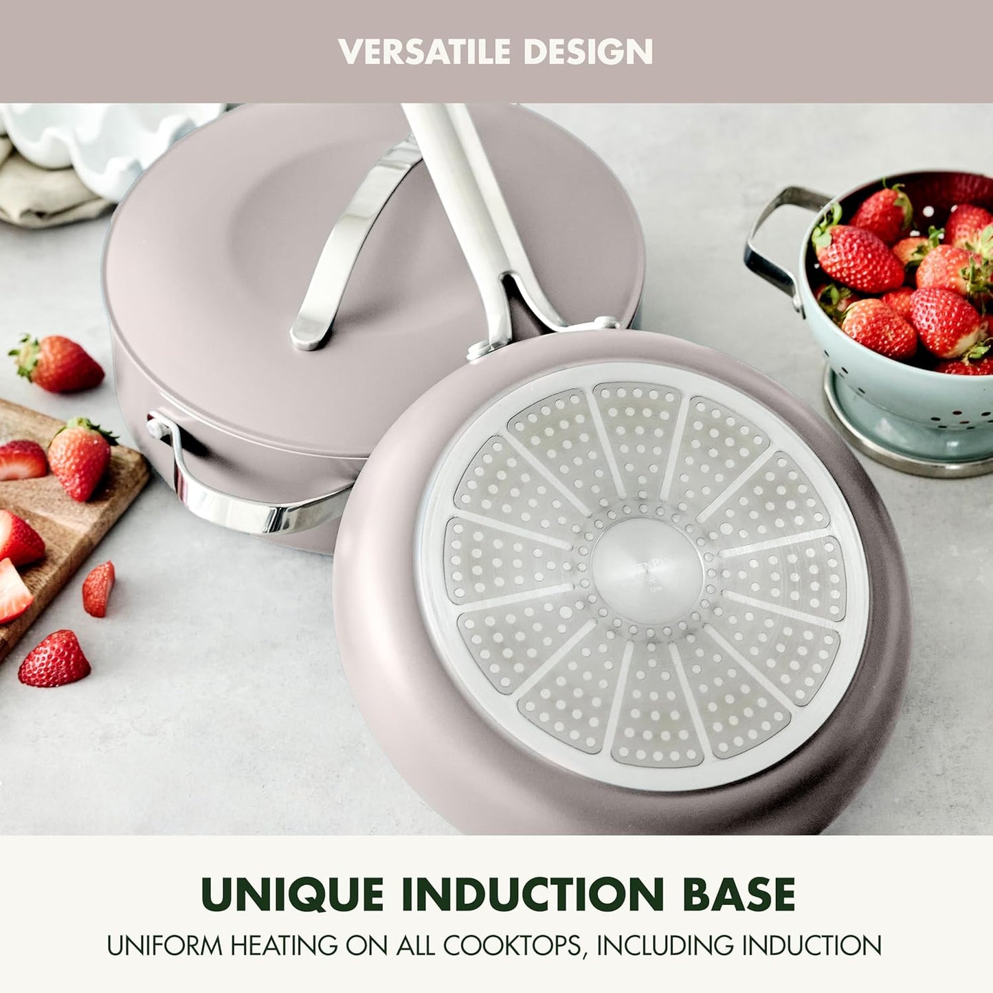 GreenPan Nova 10-Piece Cookware Pots & Pans Set, Oprah’s Favorite Things 2024, PFAS-Free Ceramic Nonstick, Fry, Sauté, Stockpot, Utensils, Lids, Induction Suitable, Dishwasher & Oven Safe, Clay