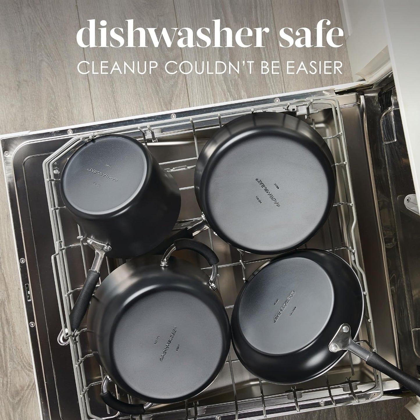 Rachael Ray Cucina Ceramic Nonstick Frying Pan/Skillet, 8.5 Inch Non Stick Open Fry Pan, Dishwasher Safe - Peppercorn