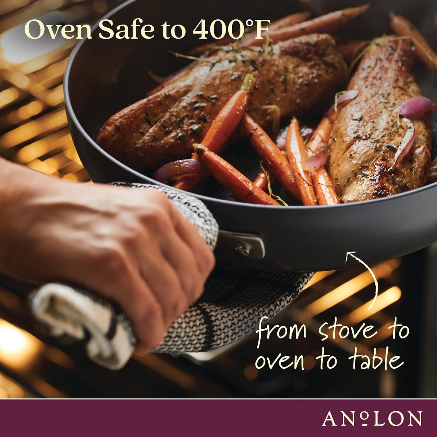 Anolon Advanced Home Hard-Anodized Nonstick Tapered Sauce Pan/Saucepot, 4.5-Quart (Moonstone)