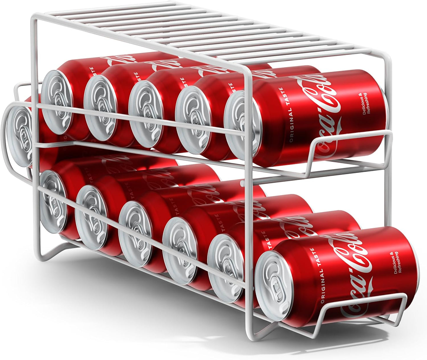 Sorbus Soda Can Rack Beverage Dispenser – Dispenses 12 Standard Size 12oz Soda Cans (White)