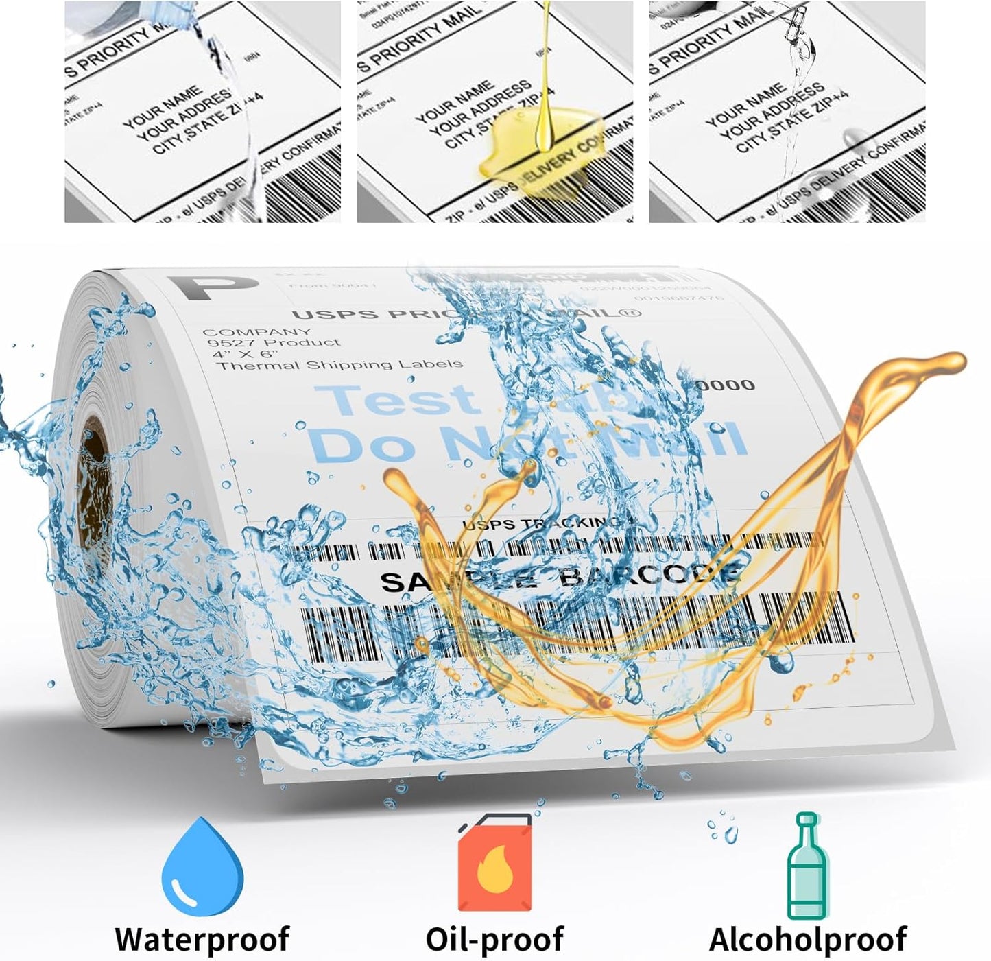 9527 Product 4" x 6" Thermal Labels for Zebra Rollo Direct Thermal Printers, 1 Roll 250 Labels Blank Direct Thermal Shipping Label