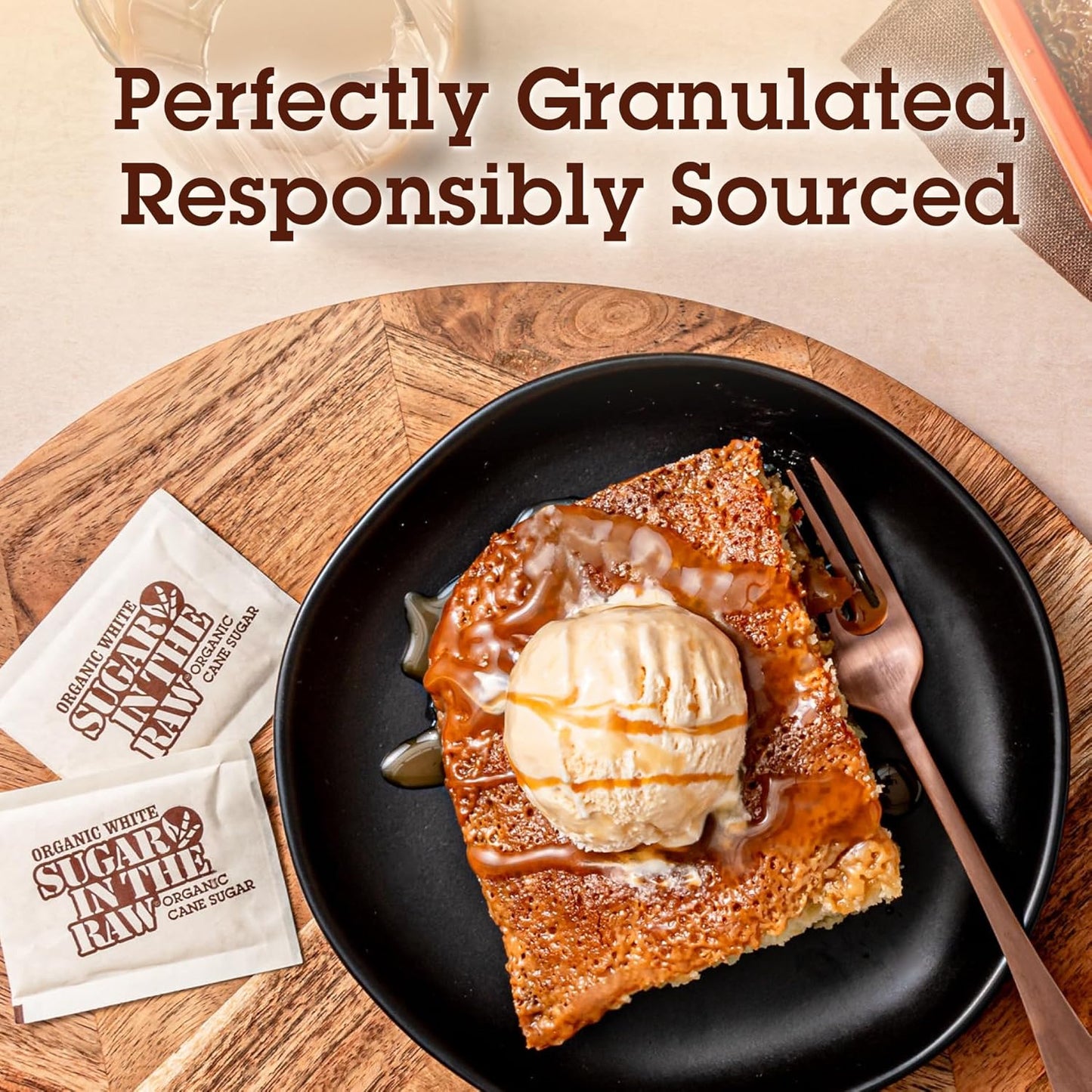 Sugar In The Raw Organic Granulated White Premium Cane Sugar, No Added Flavors or erythritol, Pure Natural Sweetener, Hot & Cold Drinks, Coffee, Tea, Vegan, Gluten-Free, Non-GMO, Bulk Sugar, 250 ct packets (2-Pack)