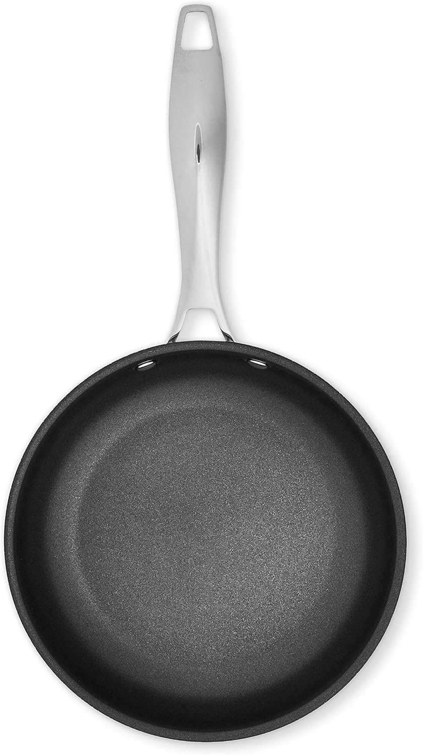 Amazon Basics 2-Piece Non-Stick Stainless Steel Fry Pan Set, Oven and Induction Safe, 10-Inch and 8-Inch