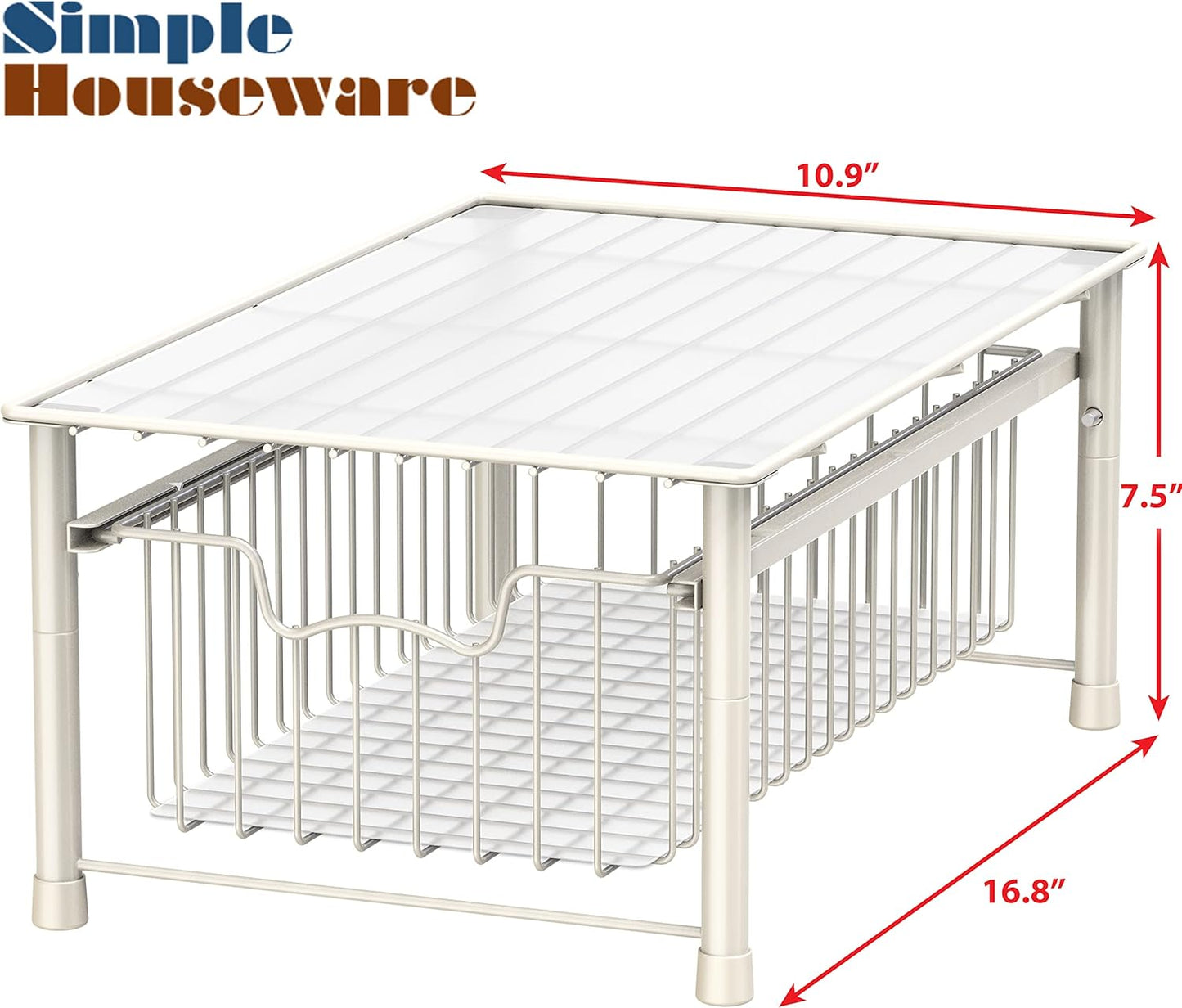 Simple Houseware Stackable Basket Drawer, White