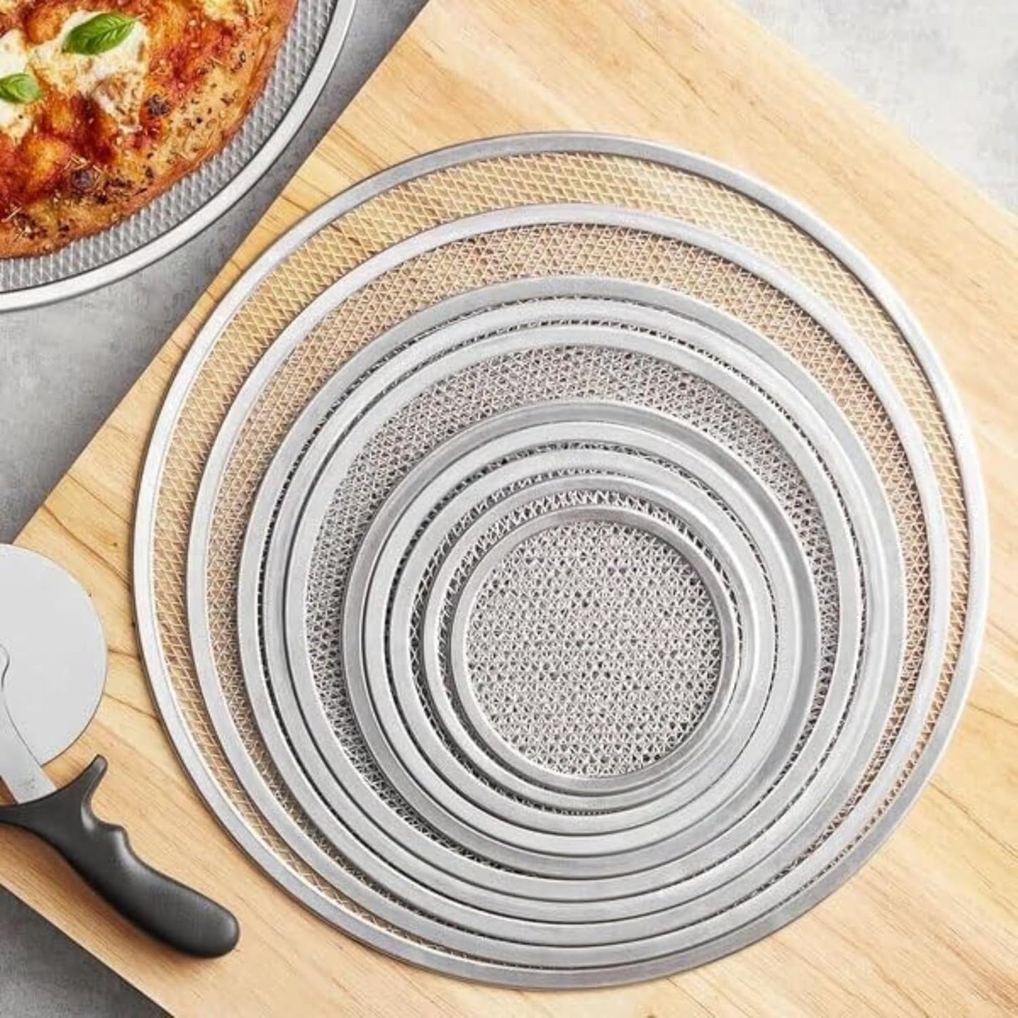 7-inch Aluminum Pizza Screen | Commercial Grade Pizza/Baking Screen for Oven | Pizza Baking Tray for Home And Restaurant | Round, Aluminum, 7-inch [1PK]