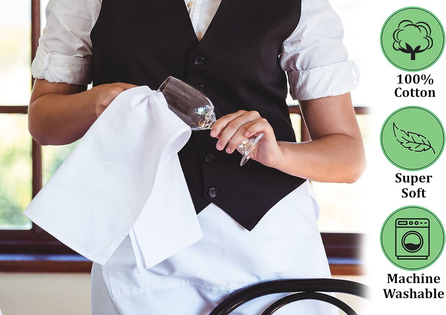 RUVANTI Flour Sack Towels 36 Pack 28x28 Inch, 100% Cotton Tea Towel, Reusable, Machine Washable, Absorbent BarTowels - Dish Cloth Perfect for Drying Dishes & Cleaning -White