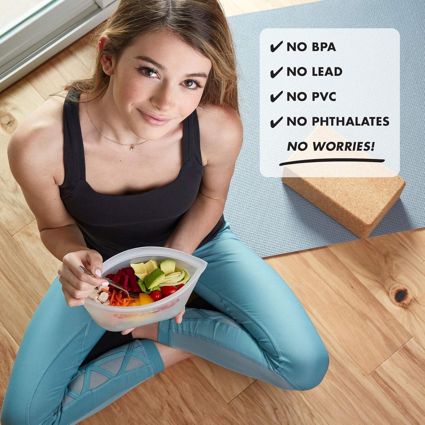 Zip Top Reusable Food Storage Bags | Medium Dish [Gray] | Silicone Meal Prep Container | Microwave, Dishwasher and Freezer Safe | Made in the USA