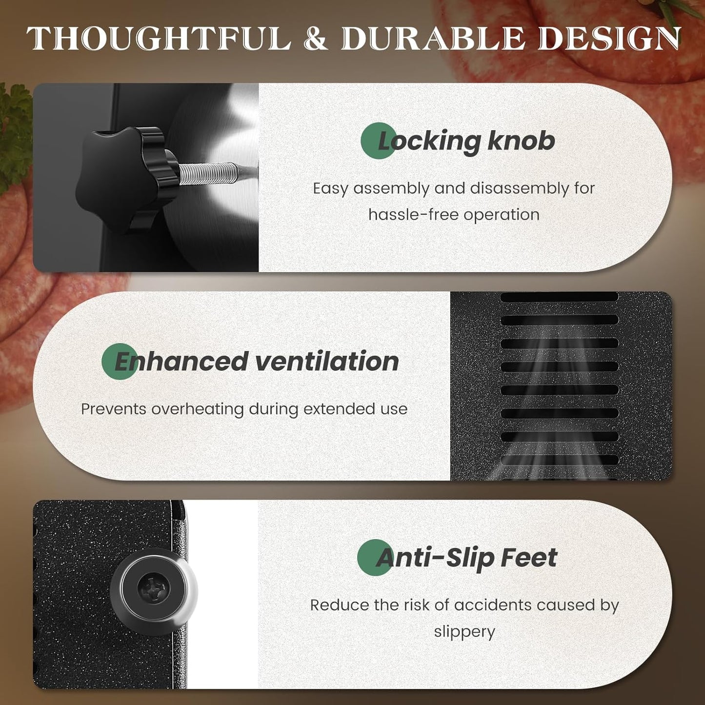 Huanyu Meat Grinder Electric Pro-Grade - 1HP Bone-Crushing Power, 3 Plates & Sausage Kit | Rustproof Stainless Steel for Hunters, Pet Owners & Home Chefs #8