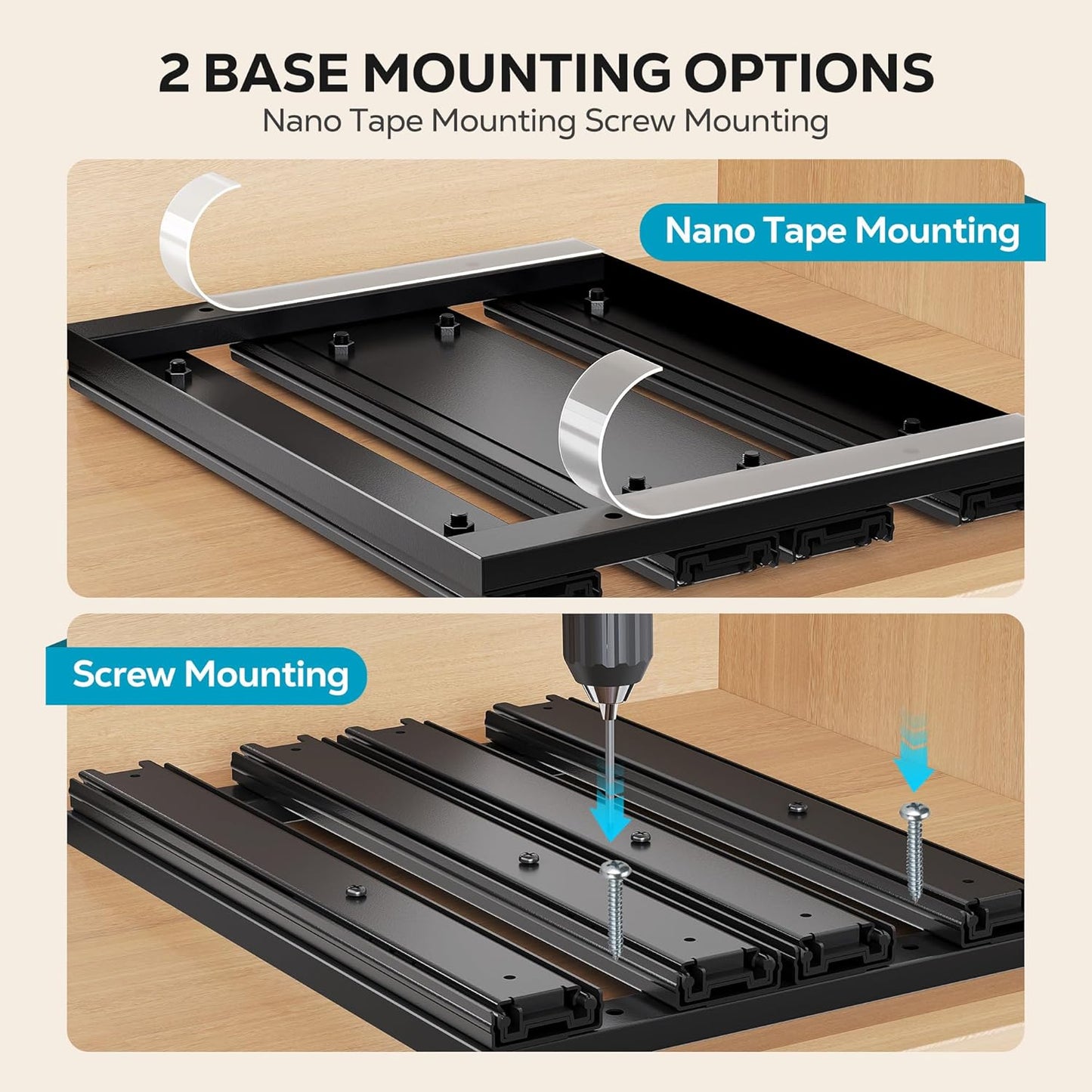 Nieifi Pull Out Spice Rack Organizer, 2 Tiers, Acrylic Transparent, Spice Organization for Cabinet, Height Adjustable, Easy to Install