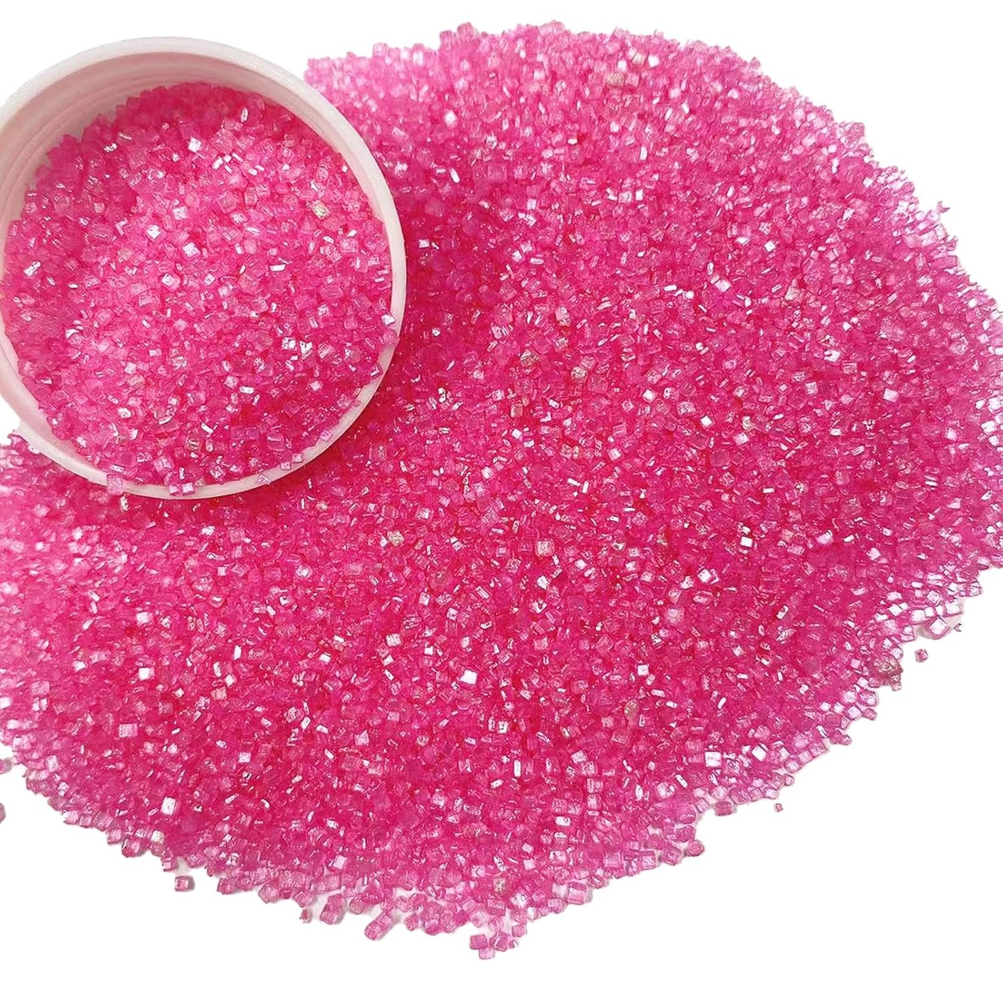 Sentovac Hot Pink Sanding Sugar for Baking Edible Sparkling Sugar Sprinkles Coarse Sugar Crystals for Baking Topping Cake Cookie Cupcake Topper Ice Cream Decoration Supplies 3.2 OZ