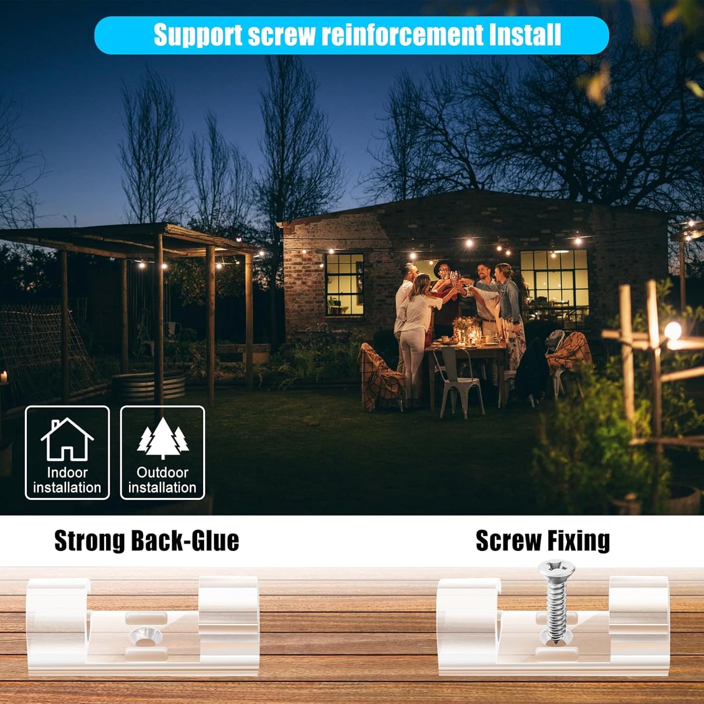 XHF 35pcs Large Self Adhesive Cable Clips Clear,Wire Clips Cable Management Wire Organizer Cord Holder for Under Desk, Car, Wall, TV PC Ethernet Cable