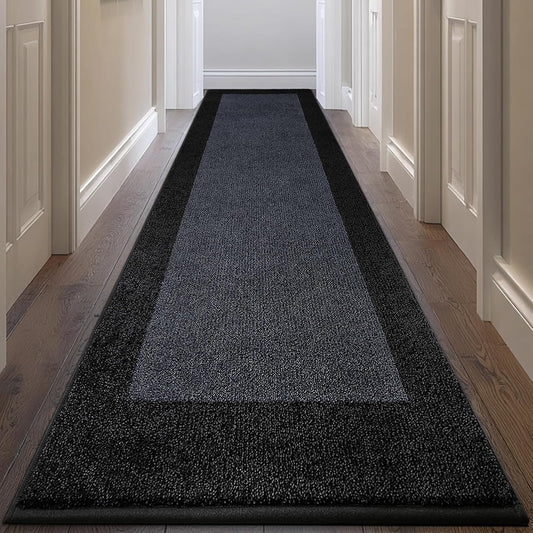 Machine Washable Runner Rug 32" x 120", Non Slip Kitchen Mat for Floor, Absorbent Entryway Rug for Kitchen, Bedroom, Living Room, Hallway, Door (Roll Packing)