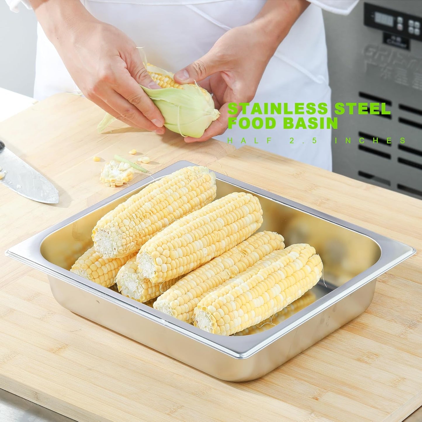 6-Pack 1/2 Size Stainless Steel Catering Pan, 2.5 Inch Deep Hotel Pan for Restaurant, Buffet, Party Supplies