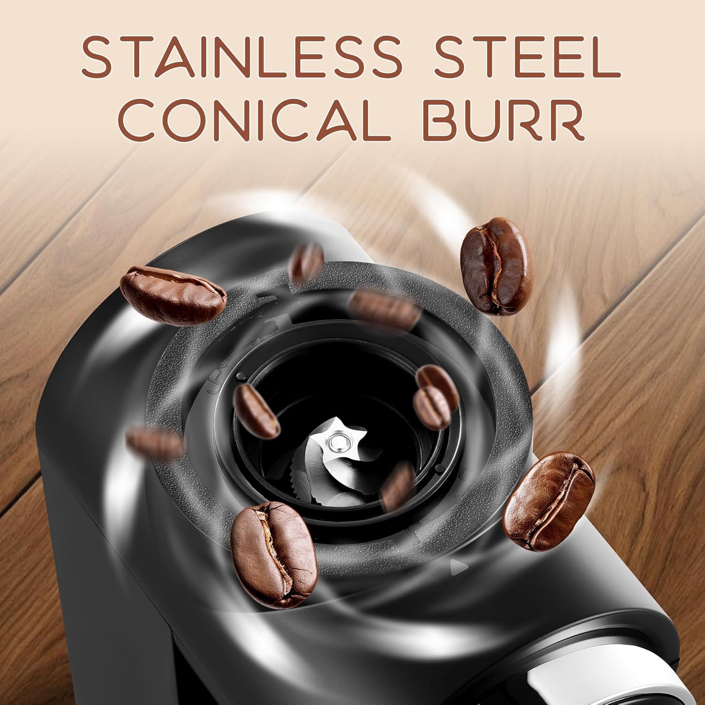 Coffee Grinder Electrical, Conical Burr Coffee Beans Grinder with 30 Grinding Settings, Touchscreen Burr Mill Grinder for Home Use with 2-12 Cups