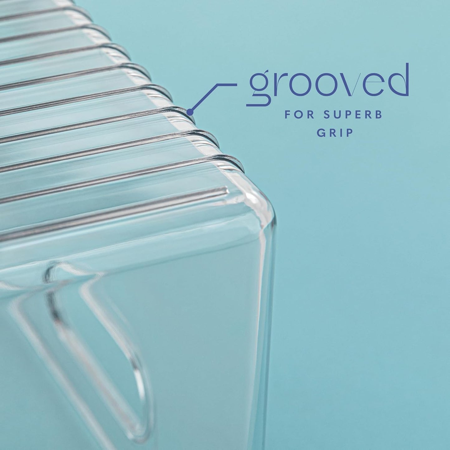 Plastic Food Storage Clear Container Bin with Handles for Organizing Kitchen, Pantry, Fridge, Freezer, Pantry, Bathroom. 14"x6"5"