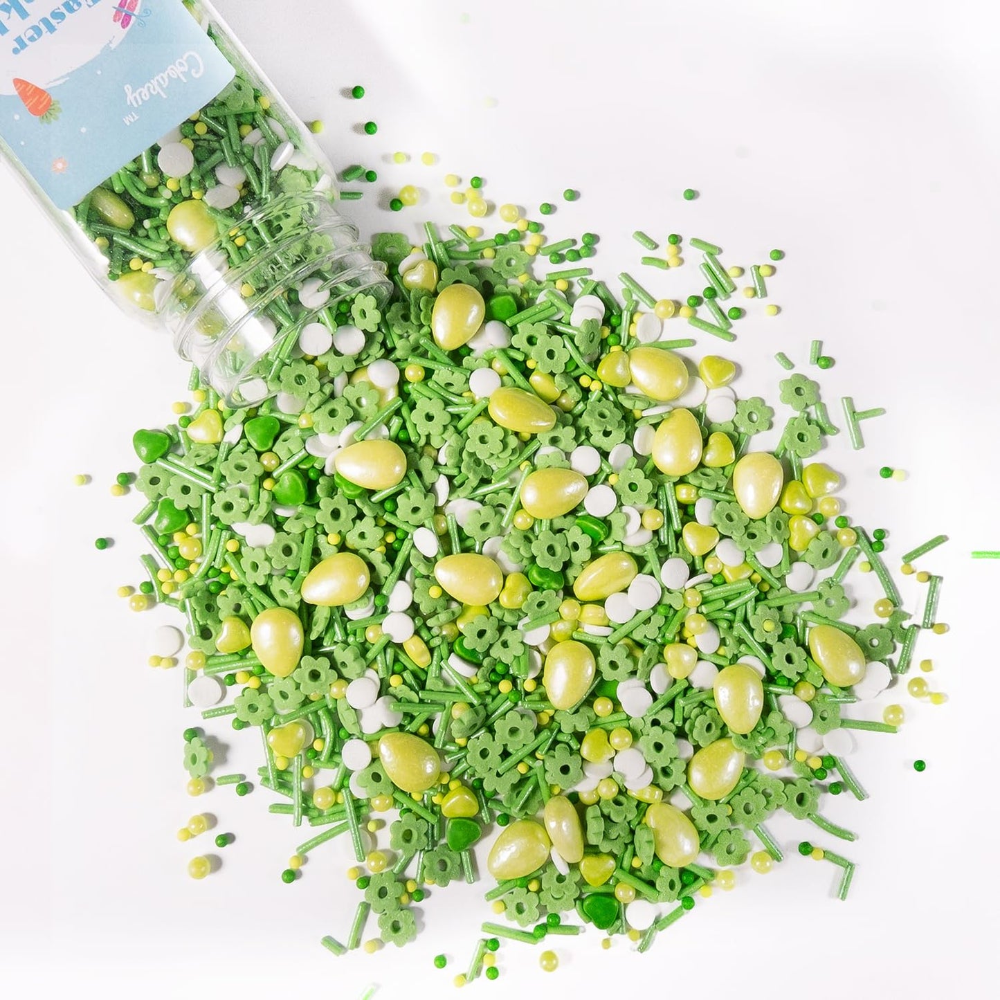 Cobakey Easter Sprinkles for Cookies 4.23 Ounce Spring Sprinkles for Baking Green Easter Eggs Perfect for Easter Cake Decorations, Baking, Ice Cream, Cookies, Cupcake Topper