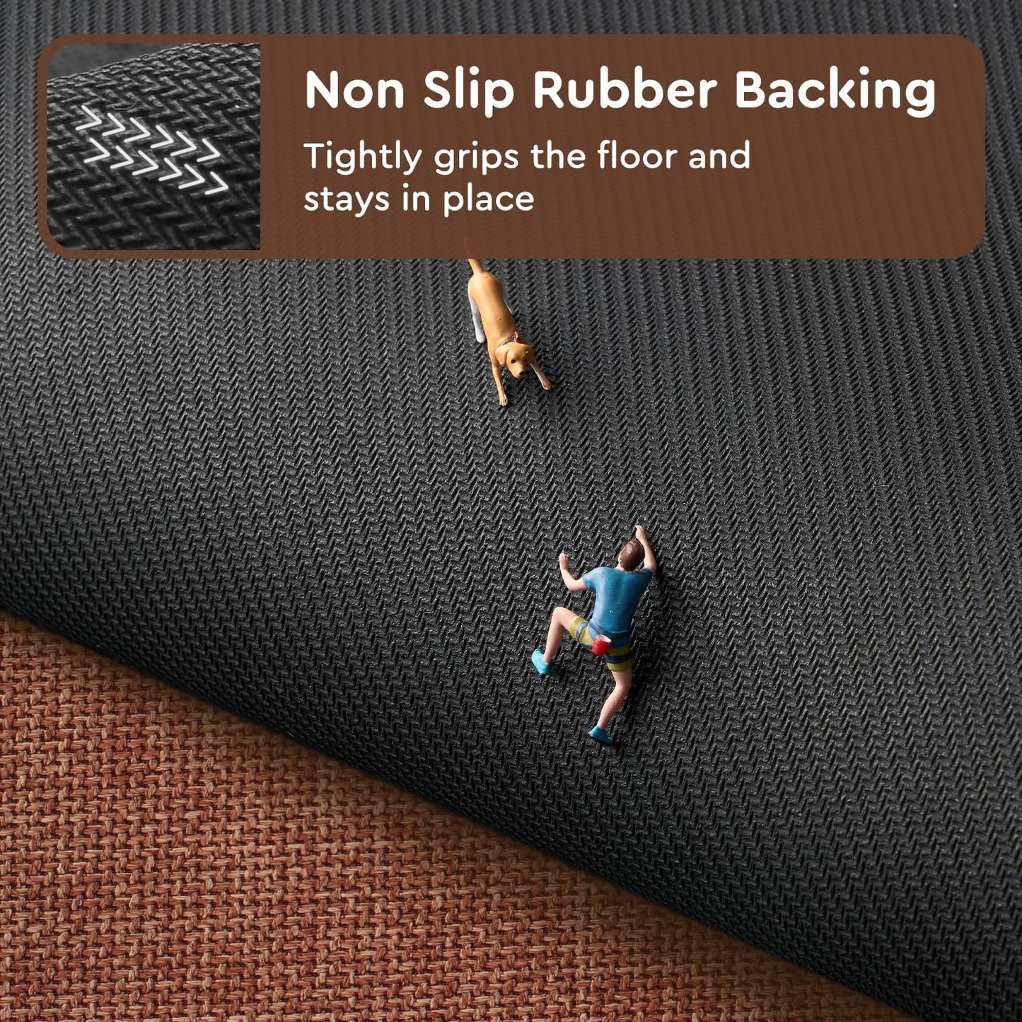 tchdio Kitchen Mats for Floor, Rubber Backed Kitchen Rugs Non Slip Washable, Superior Absorbent Kitchen Runner Rug Easy to Clean, Comfort Kitchen Floor Mat Front of Sink (Burnt Orange, 20" × 32")