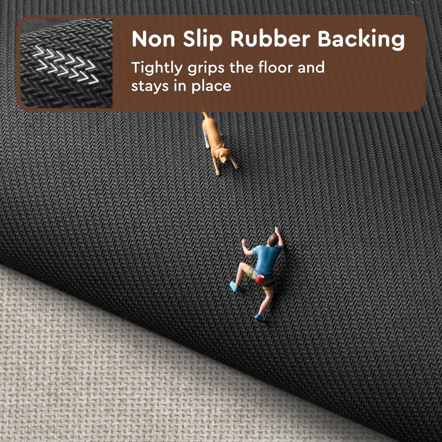 tchdio Kitchen Mats for Floor, Rubber Backed Kitchen Rugs Non Slip Washable, Superior Absorbent Kitchen Runner Rug Easy to Clean, Comfort Kitchen Floor Mat Front of Sink (Light Beige, 20" × 47")