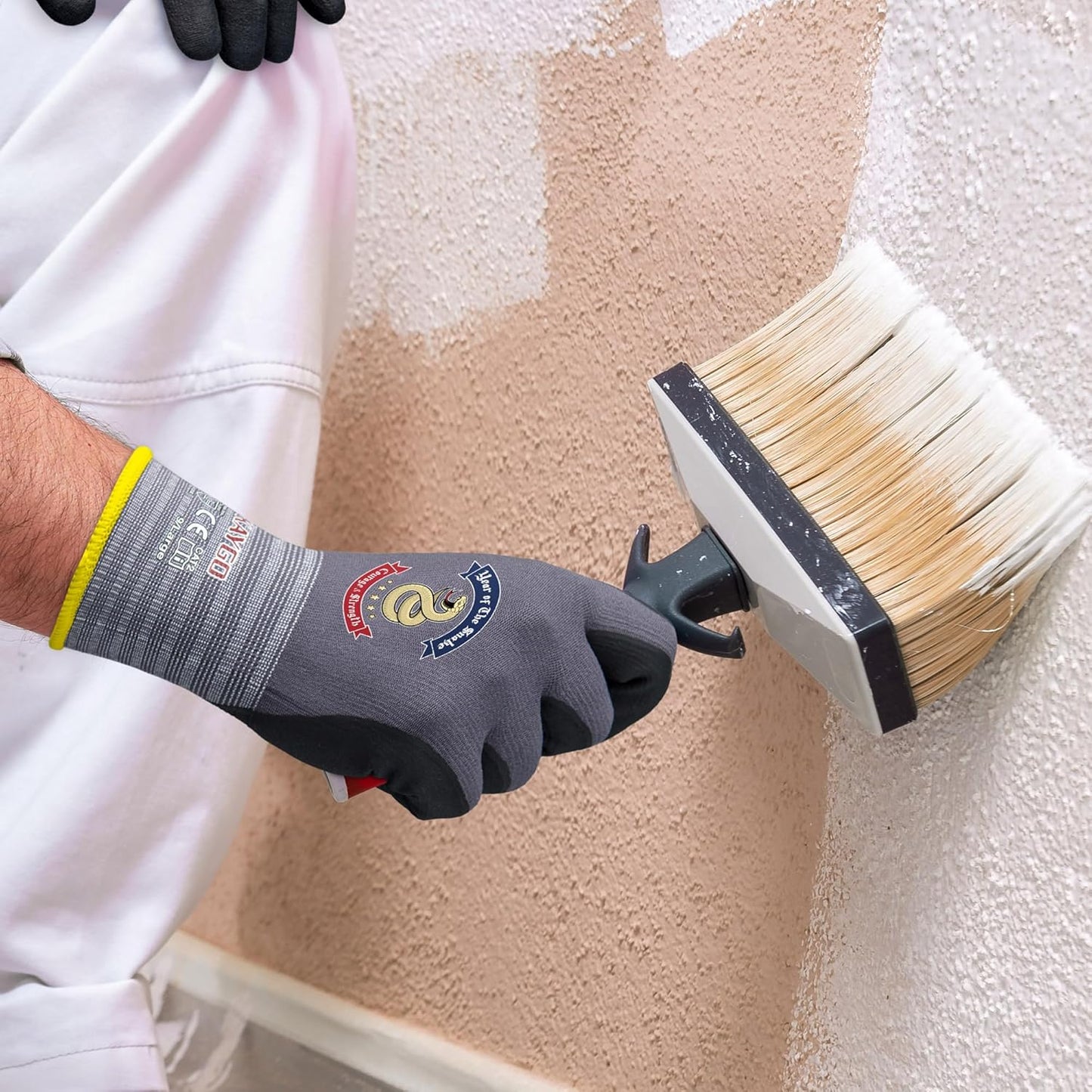 KAYGO Safety Work Gloves MicroFoam Nitrile Coated, 3 Pairs KG18NB,Seamless Knit Nylon Glove for Men and Women, Ideal for Automotive,Warehouse,Construction (M,Gray)