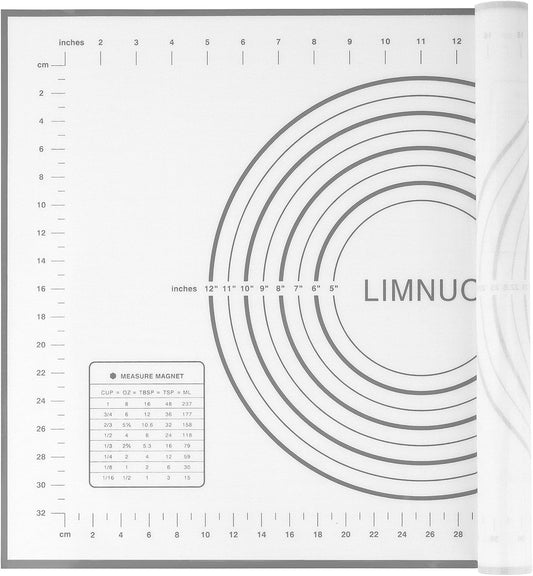 Silicone Baking Mat，Non Stick Rolling Dough with Measurements for Pie Pizza Cookies Fondant Making，Extra Thick Non Slip Silicone Pastry Mat