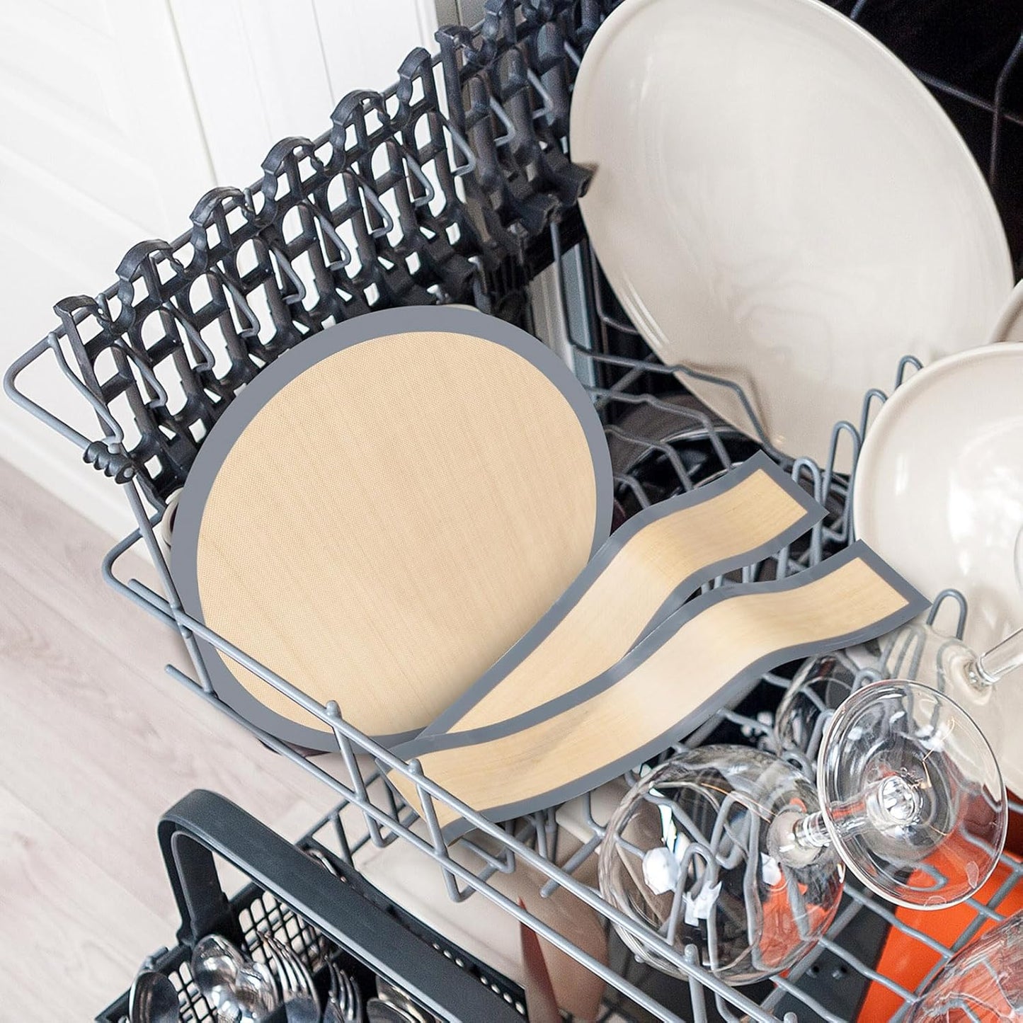 Non Sick Silicone Baking Mat for Springform Pan 9 inch, Prevent cake from Sticking to Bottom and Side, Easy Clean Silicone mat for Cheesecake Pan