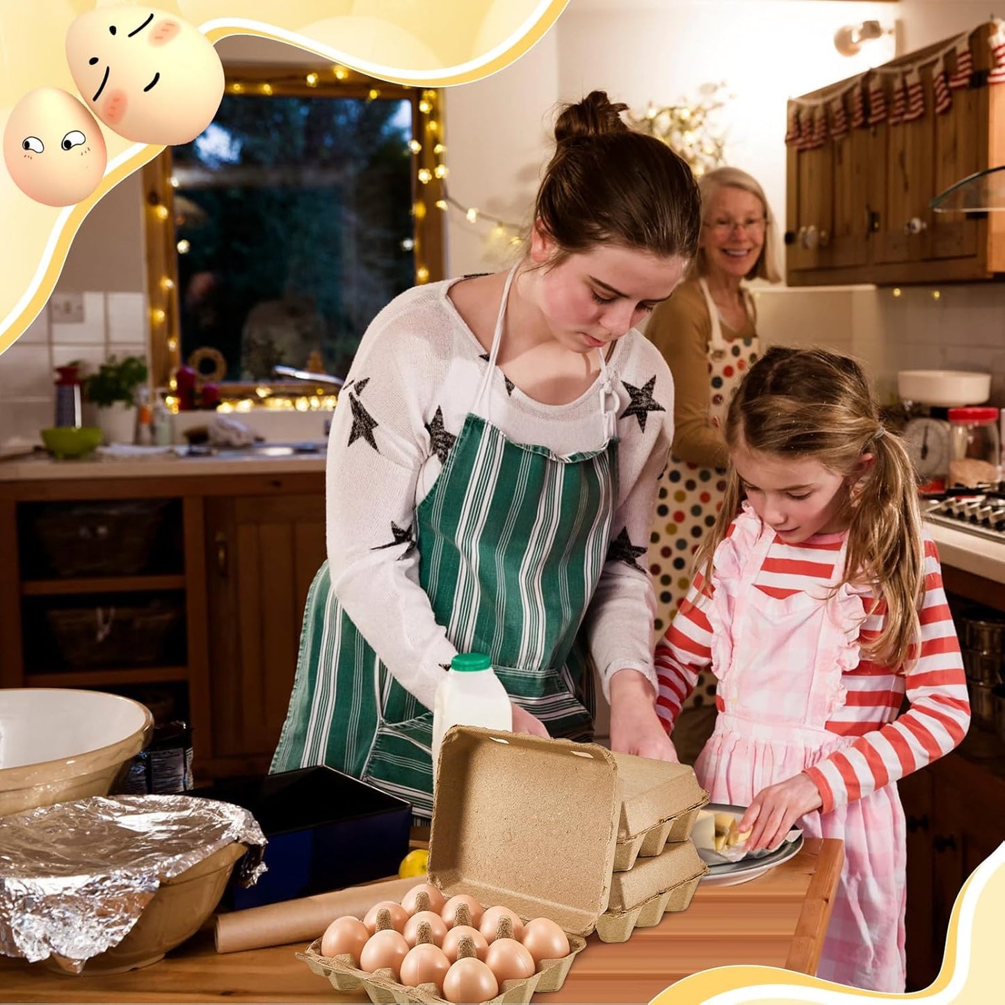 Rtteri 200 Pieces Paper Pulp Egg Cartons 3x4 Style Vintage Blank Egg Cartons for Fresh Duck Quail Storage Kitchen Family Farmhouse