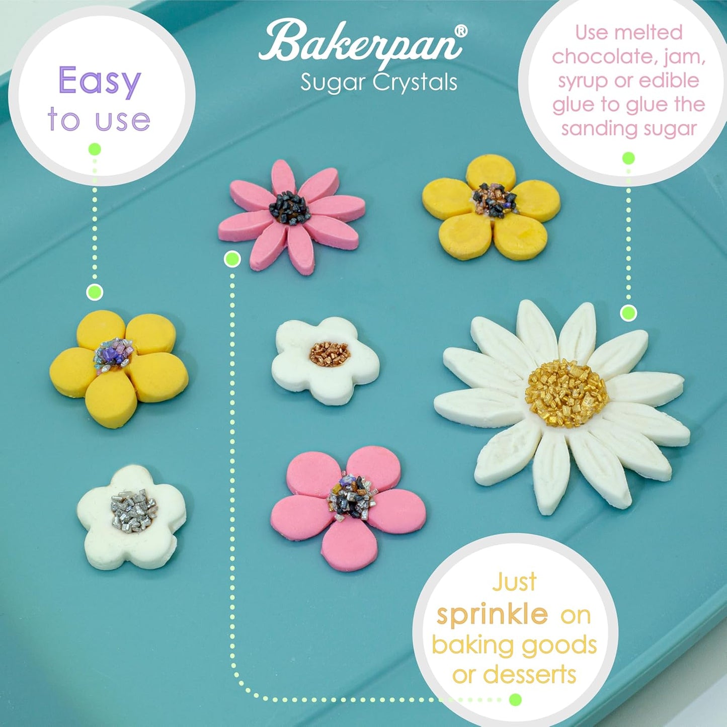 Bakerpan Pearlized Sugar Sprinkles for Baking - 5 Ounce - Sparkling Pastel Decorating Sugar Crystals for Cookies, Cake Pops, Ice Cream (Made in USA)