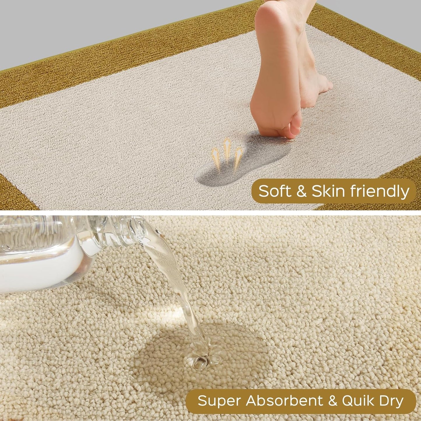 Machine Washable Throw Rug 24" x 36", Non Slip Kitchen Mat for Floor, Absorbent Entryway Rug for Kitchen, Bathroom, Door