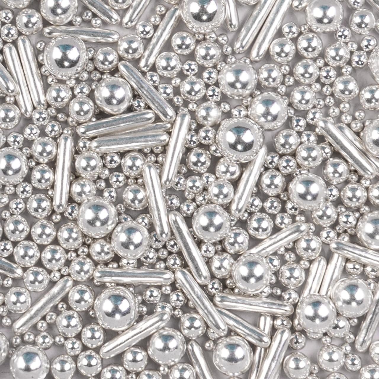 Dazzjoy Silver Pearl Rods Sprinkles, 130g/4.58oz, Mix Size, Pearl Sprinkles for Cupcake Decorating, Cupcake Toppers, Cake Decorations, Ice Cream, Wedding Party Valentines Easter Supplies