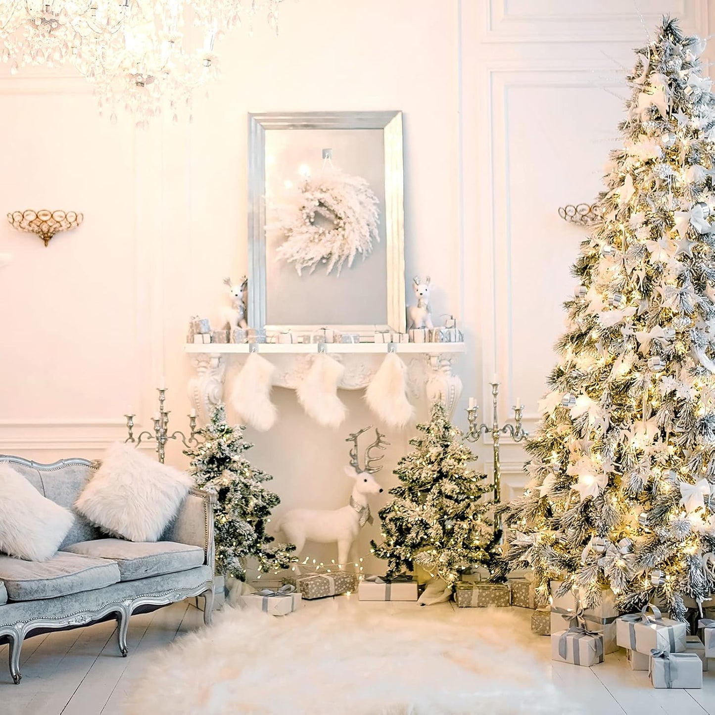 VIS'V Adhesive Hooks, Heavy Duty Shower Wall Stick on Hooks, Waterproof, 2 Extra Adhesive Strips, Silver, 4 Pcs