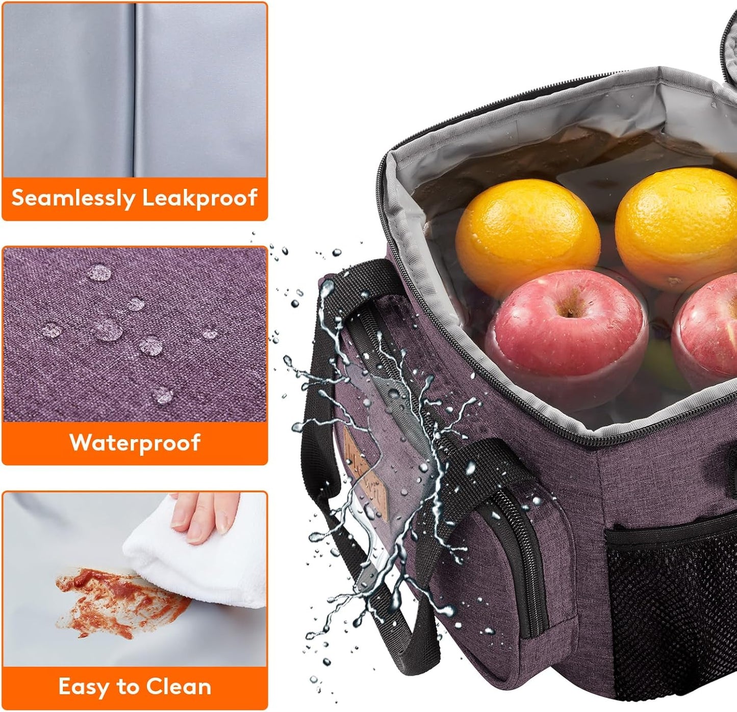 Lifewit Medium Lunch Bag Insulated Lunch Box Soft Cooler Cooling Tote for Adult Men Women, Purple 12-Can (9L)