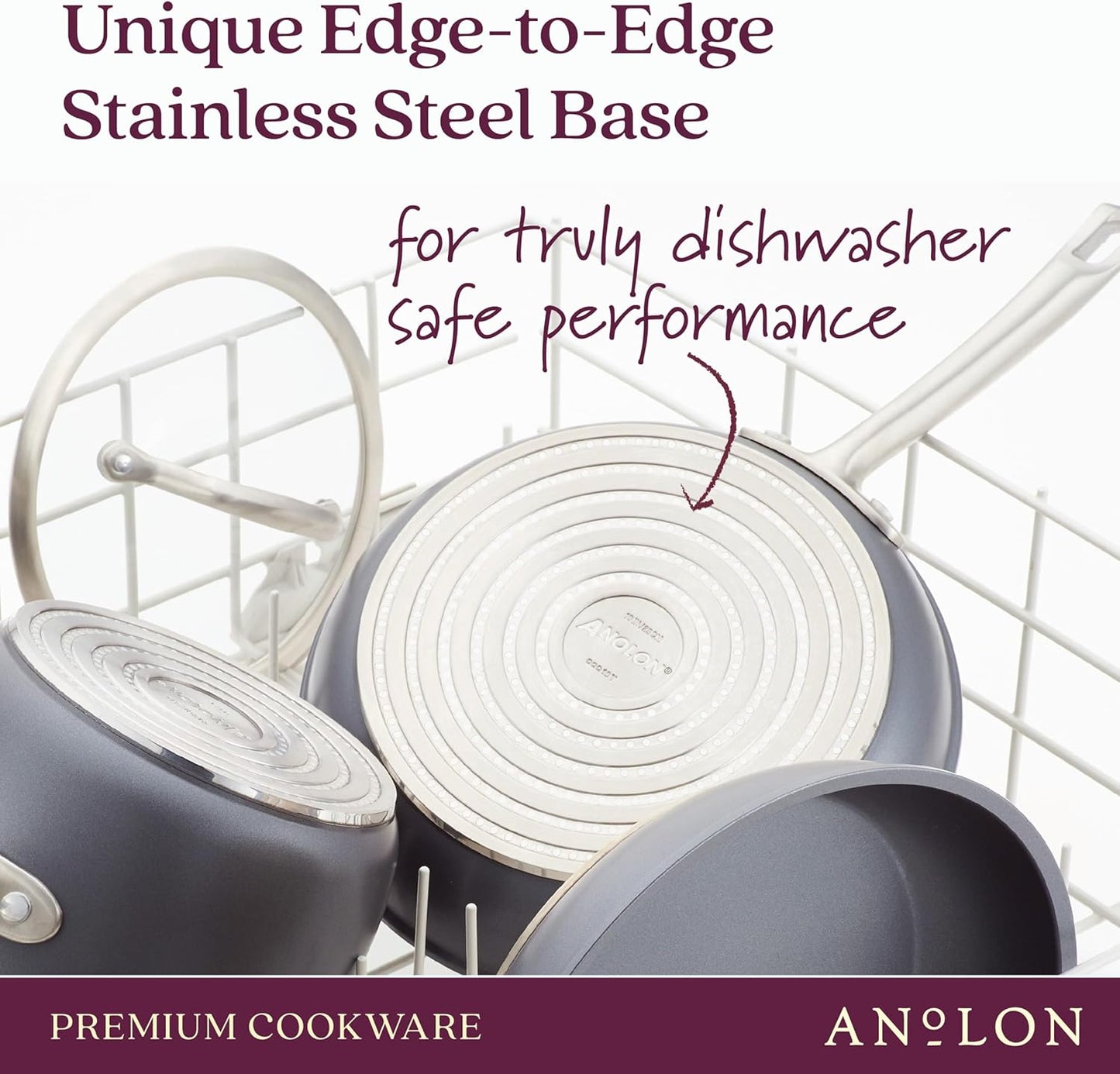 Anolon Accolade Forged Hard Anodized Nonstick Frying Pan/Skillet, 8 Inch, Moonstone Gray