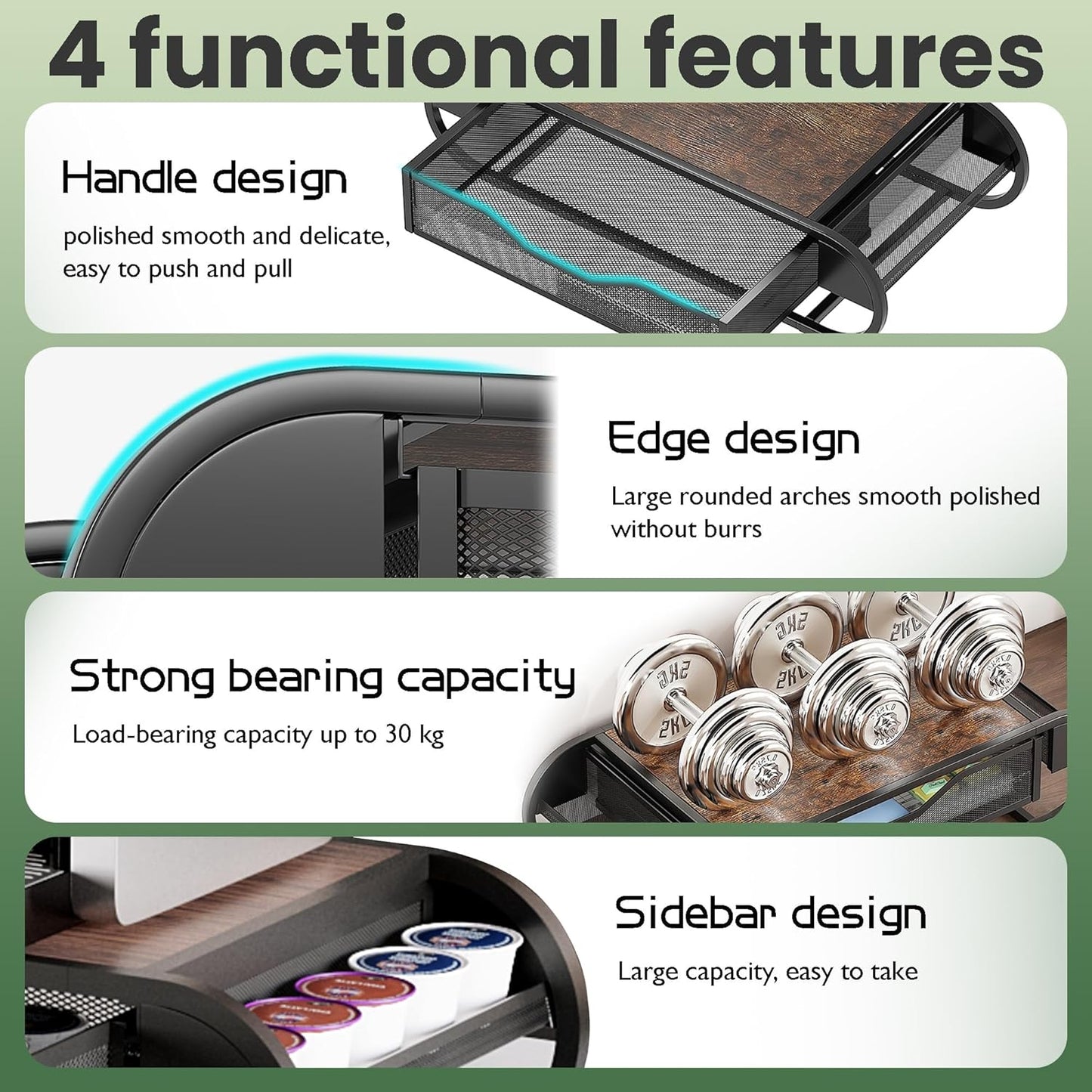 Coffee Pod K Cups Holder Organizer with Drawer On Counter For Coffee Station Bar Storage Desk Oganization