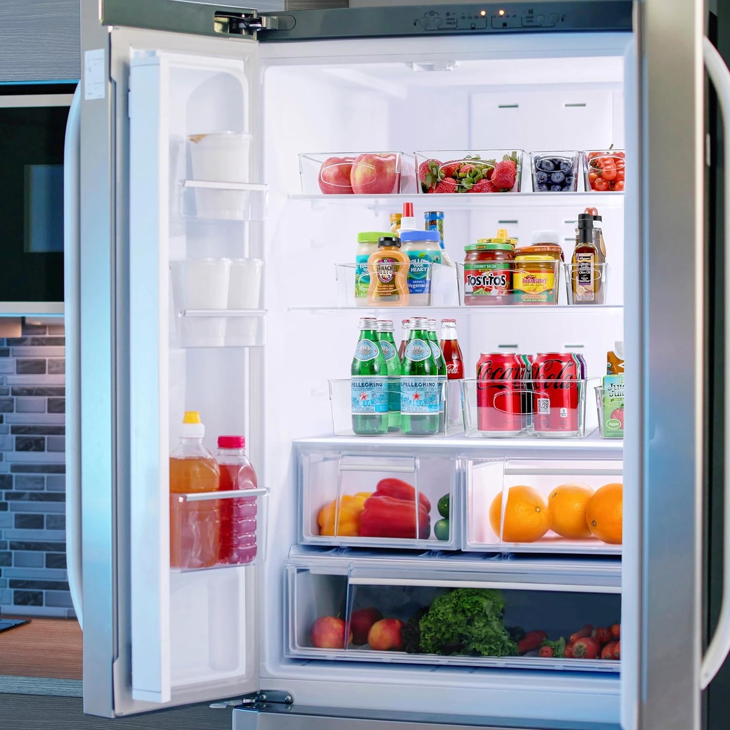 Sorbus Variety 20-Pack Clear Plastic Organizing Bins – Clear Bins for Organizing, Refrigerator Organizers, Fridge Organizer, Pantry Storage, Kitchen Organizer, and Pantry Organizers and Storage Bins