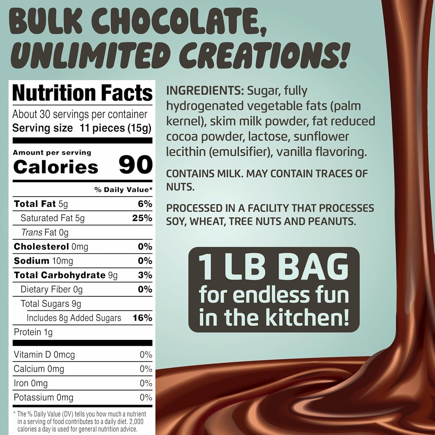 Chocolate Works Melting Chocolate Parent (1.0 lb (Pack of 5), Milk Chocolate)