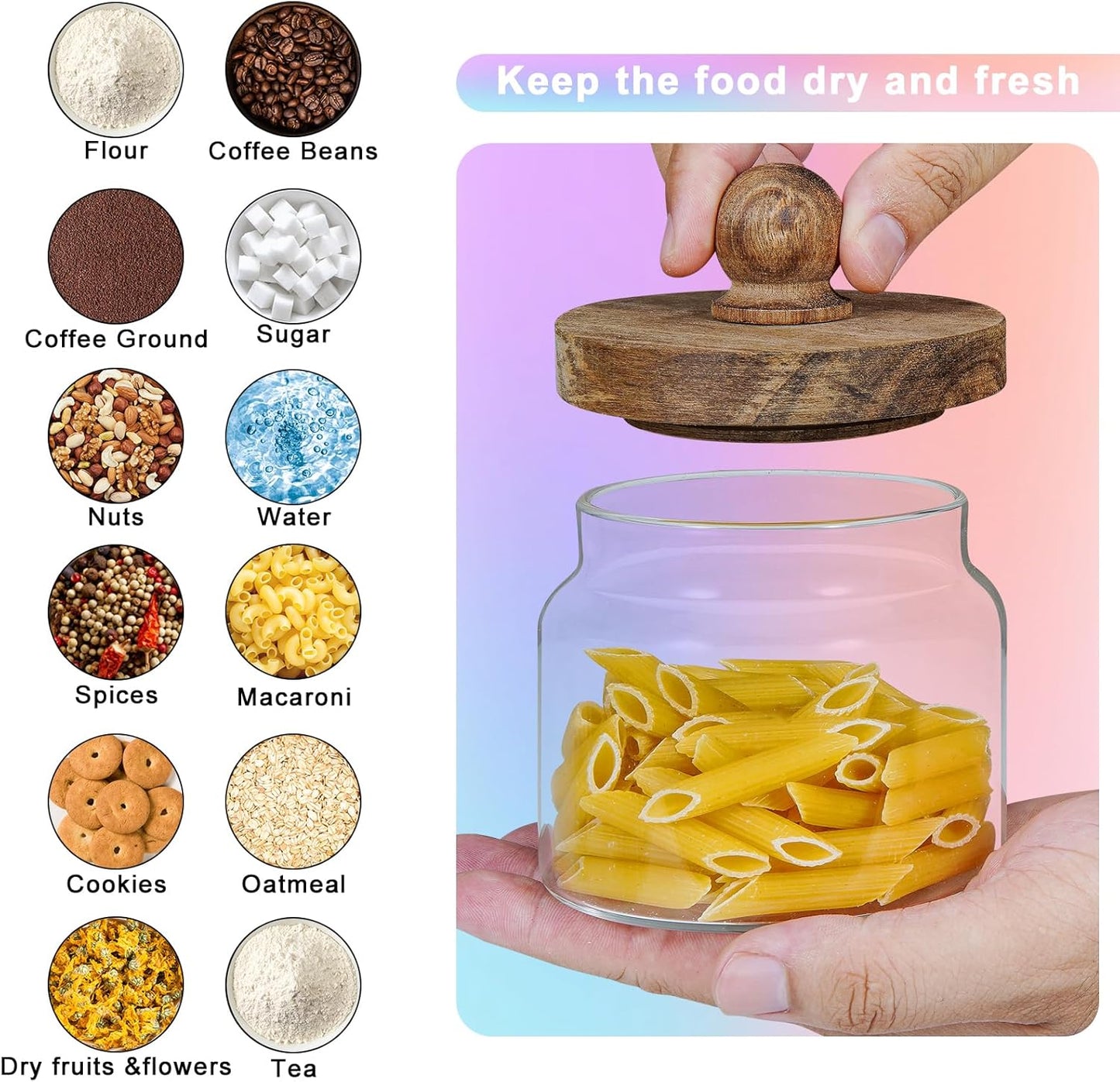 Glass Spice Jar Coffee Sugar Container Airtight Glass Jar Food Storage Canisters Bottle for Kitchen Seasoning Tea Herb Overnight Oats Bar Parfait Snacks (2 * 350ml(11.84oz))