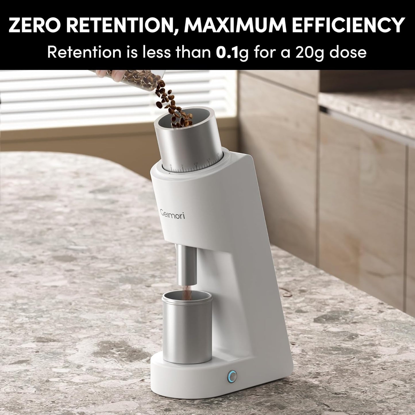 Burr Coffee Grinder,Wirsh Electric Single Dose Coffee Grinder Geimori GU38 with 38mm 6-Core Conical Burr,Stepless Adjustment for Drip,French Press,Cold Grind Settings from Fine to Coarse