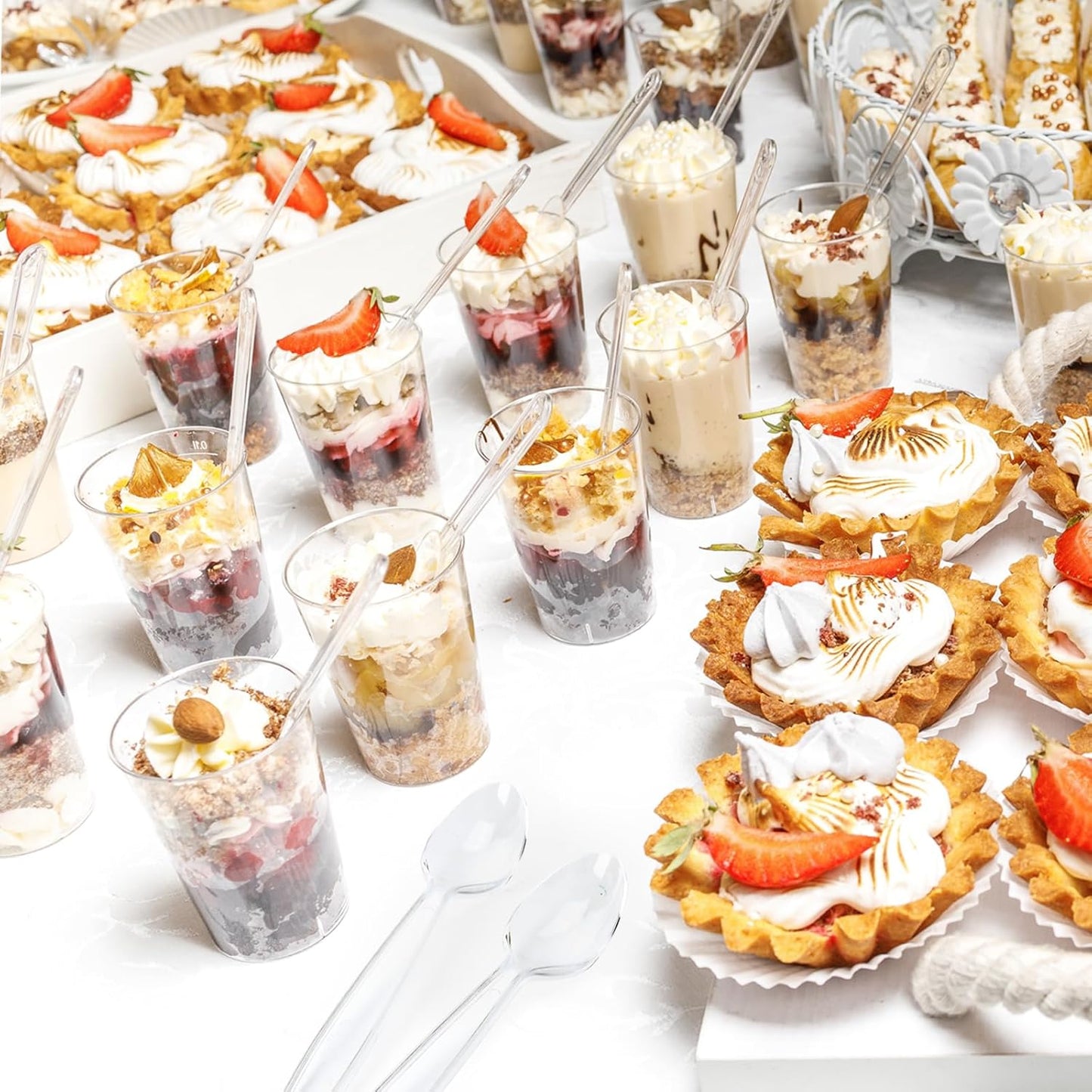 100 Count Plastic Spoons,Heavy Plastic Silverware,Premium Disposable Spoons, BPA-Free, Heat Resistant, Suitable for Parties, Events and Everyday Use