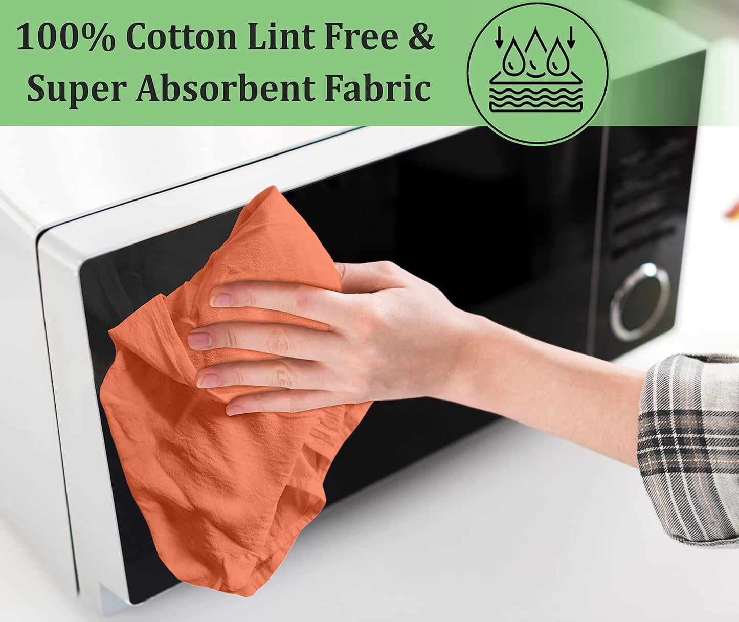 RUVANTI Flour Sack Towels 50 Pack 28x28 Inch, 100% Cotton Tea Towel, Reusable, Machine Washable, Absorbent BarTowels - Dish Cloth Perfect for Drying Dishes & Cleaning - Orange