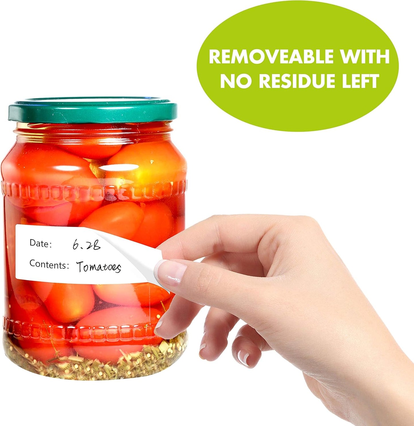 500 Freezer Refrigerator Food Labels Reminder Water Oil Resistant in Roll with Perforation Line,Removable Adhesive