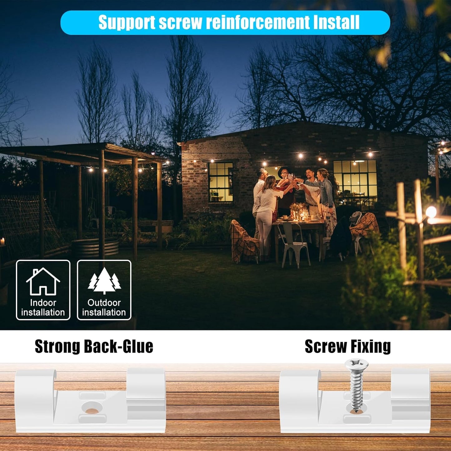 XHF 35pcs Large Self Adhesive Cable Clips White,Wire Clips Cable Management Wire Organizer Cord Holder for Under Desk, Car, Wall, TV PC Ethernet Cable