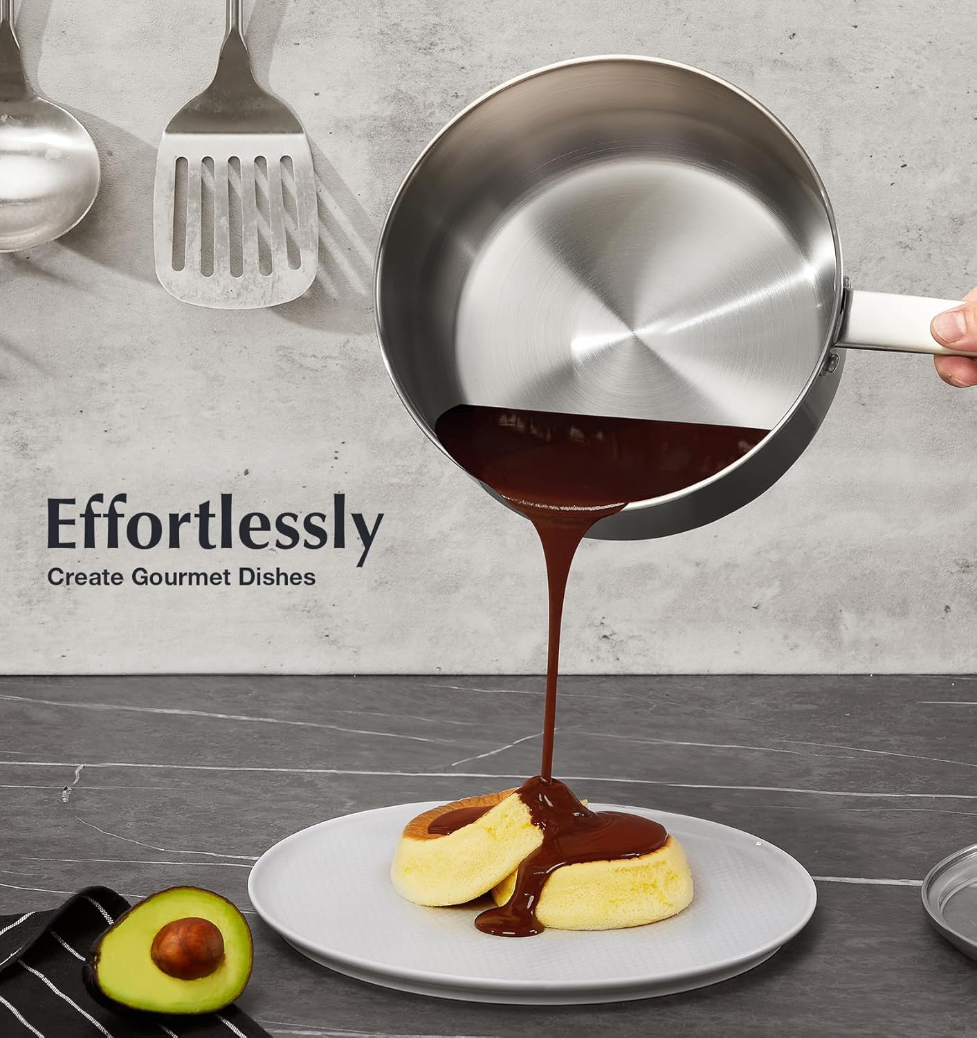 KOCH SYSTEME CS Stainless Steel Saucepan Set, 1 Quart & 2 Quart Sauce Pan Sets with Lid, Premium Sauce Pan Sets, Induction Saucepans, Stainless Steel Pot Set, Steel Sauce Pots, Oven Safe