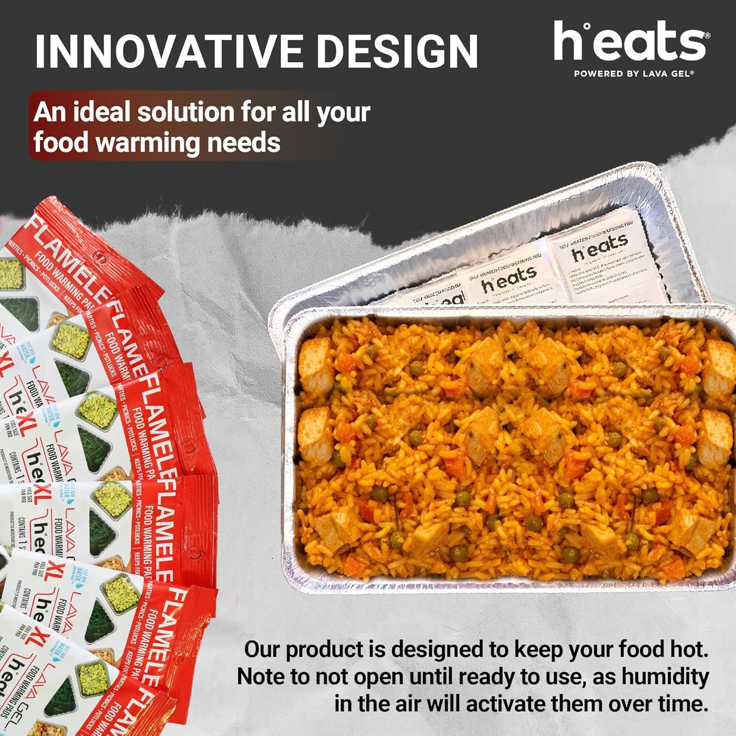 Flameless Food Warming Pads (6 Pack) - Food Warmers for Parties Buffet Disposable - Party Buffet Servers and Warmers for Full Size Pans - Heating Pads for Chafing Dish- Must-Have Catering Supplies